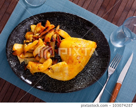 Tasty baked chicken and potatoes Tasty baked chicken and potatoes 103074287