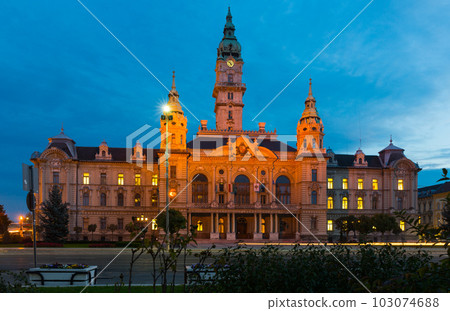Gyor City Hall in twilight Gyor City Hall in twilight 103074688