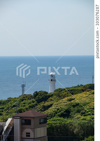 Wakayama Prefecture Nanki Kushimoto Shionomisaki Lighthouse Distant View and the Pacific Ocean Wakayama Prefecture Nanki Kushimoto Shionomisaki Lighthouse Distant View and the Pacific Ocean 103076287