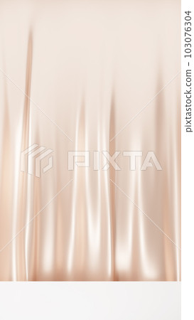 White pedestal and shiny beige cloth. (Vertical) 103076304