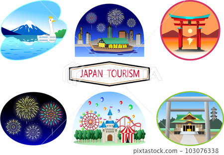 日本旅遊景點插圖集 103076338