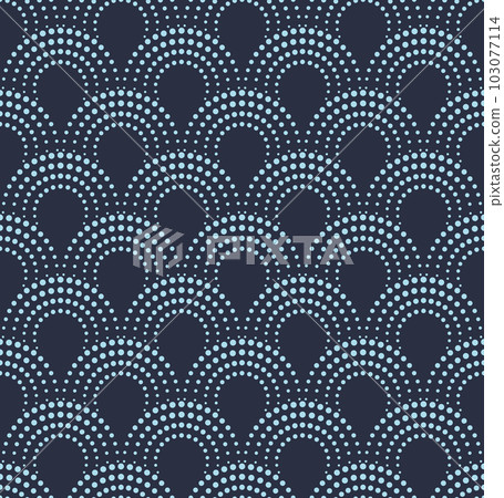 Japanese modern scales, arches or waves seamless pattern 103077114
