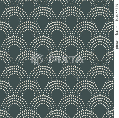 Japanese modern scales, arches or waves seamless pattern 103077115