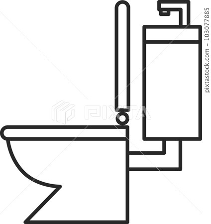 日用品線描插圖廁所 103077885