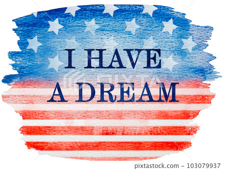 Bright watercolor drawing of the American Flag Bright watercolor drawing of the American Flag 103079937