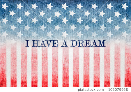 Bright watercolor drawing of the American Flag Bright watercolor drawing of the American Flag 103079938