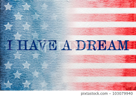 Bright watercolor drawing of the American Flag Bright watercolor drawing of the American Flag 103079940