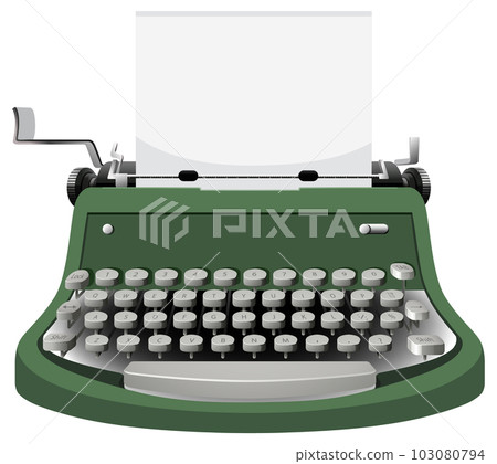 Vintage typewriter in green color Vintage typewriter in green color 103080794