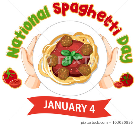 National Spaghetti Day Banner Design 103080856