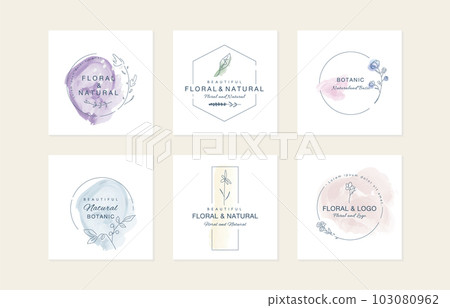 帶有花卉圖案的簡單自然的標誌 帶有花卉圖案的簡單自然的標誌 103080962