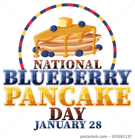 Happy national blueberry pancake day banner design 103081137