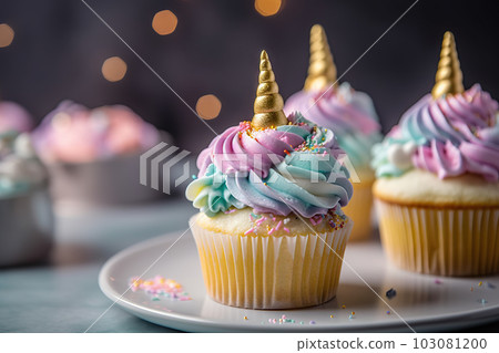 Enchanting Unicorn Cupcakes for a Magical Birthday Party. created with Generative AI Enchanting Unicorn Cupcakes for a Magical Birthday Party. created with Generative AI 103081200
