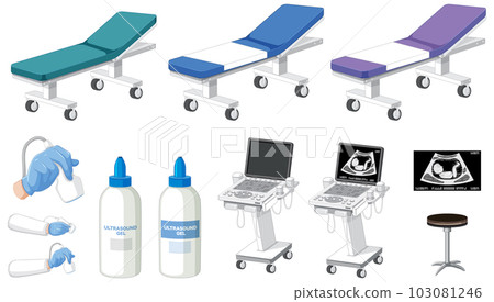 Set of medical instruments for pregnancy ultrasound Set of medical instruments for pregnancy ultrasound 103081246