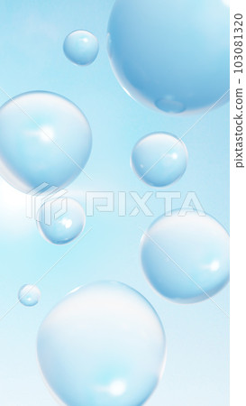 陽光、藍天和多個圓形水滴。 （垂直的） 103081320