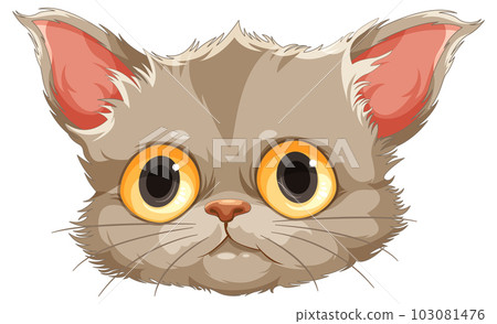 Cute Kitten Head in Cartoon Style Cute Kitten Head in Cartoon Style 103081476