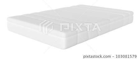 white mattress for comfort sleep isolated. 3d render illustration 103081579