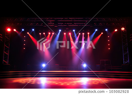 Vibrant Stage Illumination the Magic of a Free Stage with Brilliant Lights. created with Generative AI 103082928