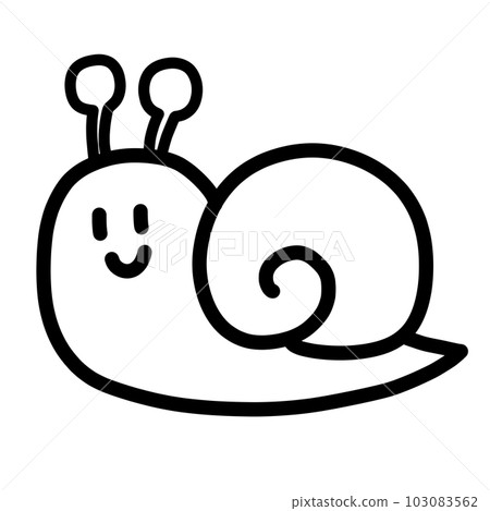 一隻蝸牛單色的手繪插圖 103083562