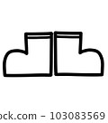 Hand-drawn illustration of boots monochrome 103083569
