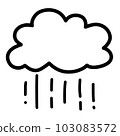 Hand-drawn illustrations of rain clouds monochrome 103083572
