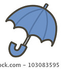 blue umbrella hand drawn illustration 103083595