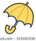 hand drawn illustration of yellow umbrella 103083596
