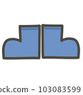 hand drawn illustration of blue boots 103083599