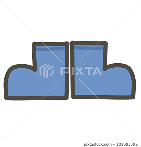 hand drawn illustration of blue boots hand drawn illustration of blue boots 103083599