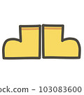 hand drawn illustration of yellow boots 103083600