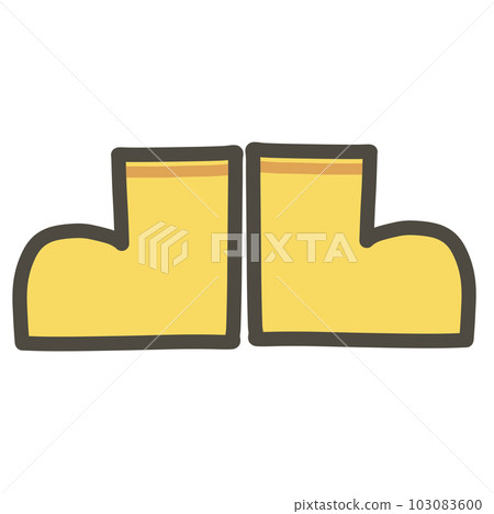 hand drawn illustration of yellow boots hand drawn illustration of yellow boots 103083600