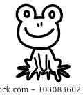 Frog hand-drawn illustration monochrome 103083602