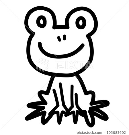 Frog hand-drawn illustration monochrome Frog hand-drawn illustration monochrome 103083602