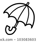 Umbrella hand-drawn illustration monochrome 103083603