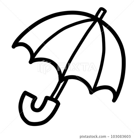 Umbrella hand-drawn illustration monochrome 103083603