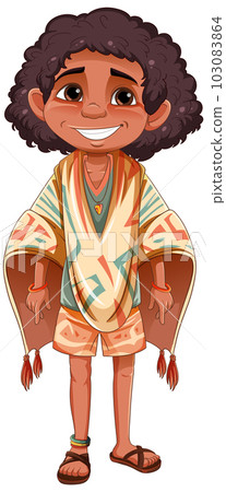 Boy wearing native American outfit Boy wearing native American outfit 103083864