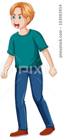 Aggressive Teenage Boy Cartoon Character Aggressive Teenage Boy Cartoon Character 103083914