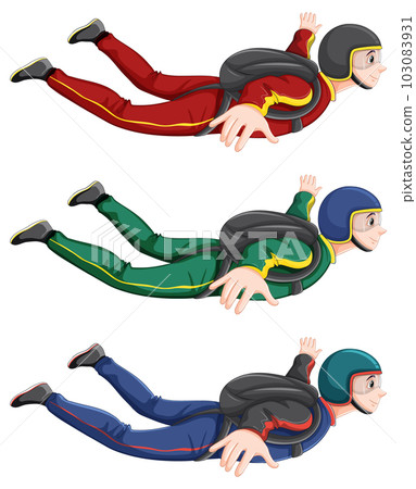 Set of skydiver isolated Set of skydiver isolated 103083931