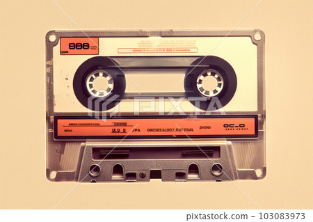 Retro Styled Image of an Old Compact Cassette. created with Generative AI 103083973