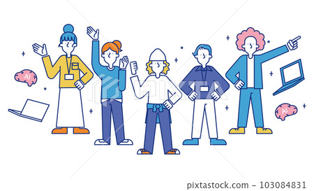 Illustration of a man and a woman who are AI engineers Illustration of a man and a woman who are AI engineers 103084831