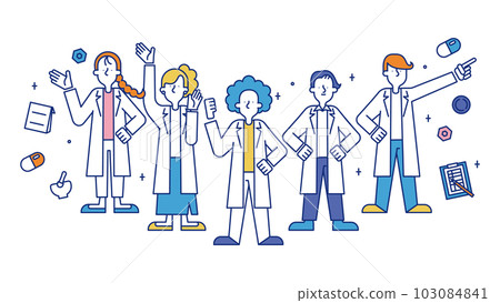 Illustration of a man and a woman who work as pharmacists 103084841