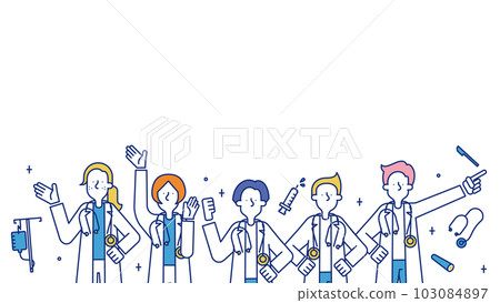 Illustration of a man and a woman in the medical profession Illustration of a man and a woman in the medical profession 103084897