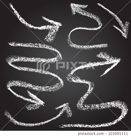 Chalk Texture Wave Arrow Sign Set 103085111