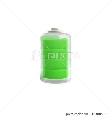 Fully charged battery for phone or electronic device, realistic vector isolated. 103085133