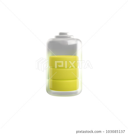Mobile phone battery energy level indicator, cute 3d vector illustration isolated on white background. 103085137