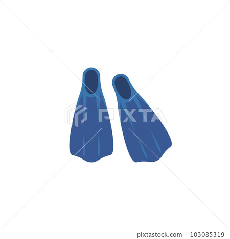 Diver flippers flat vector illustration isolated on white background. Diver flippers flat vector illustration isolated on white background. 103085319