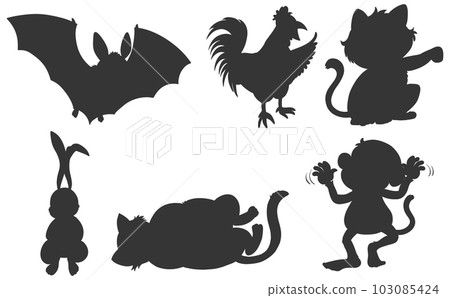 Silhouette of animals set Silhouette of animals set 103085424