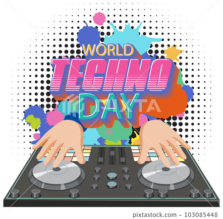 World techno day text banner design World techno day text banner design 103085448