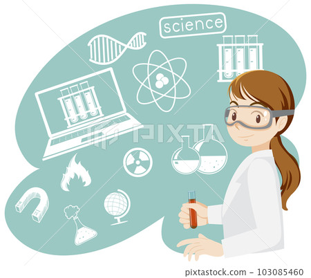 Scientist woman cartoon character Scientist woman cartoon character 103085460