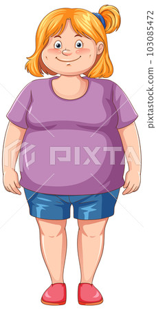 Overweight girl cartoon character Overweight girl cartoon character 103085472