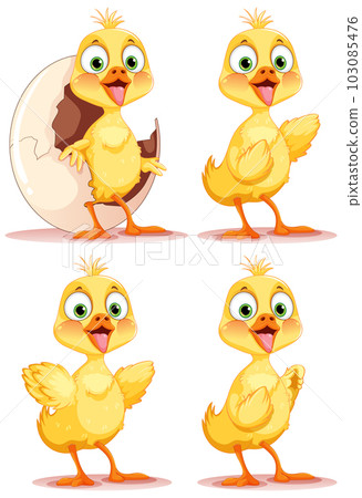 Set of baby chicken cartoon Set of baby chicken cartoon 103085476